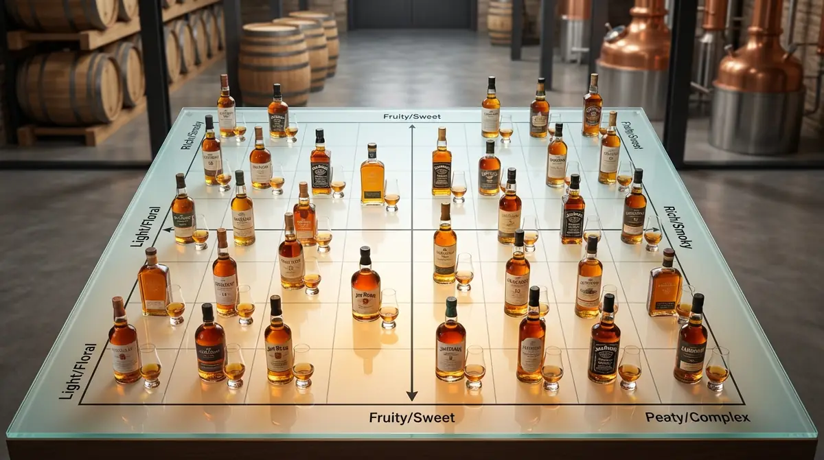 【保存版】ウイスキー味チャート｜主要40銘柄を2軸でマッピング