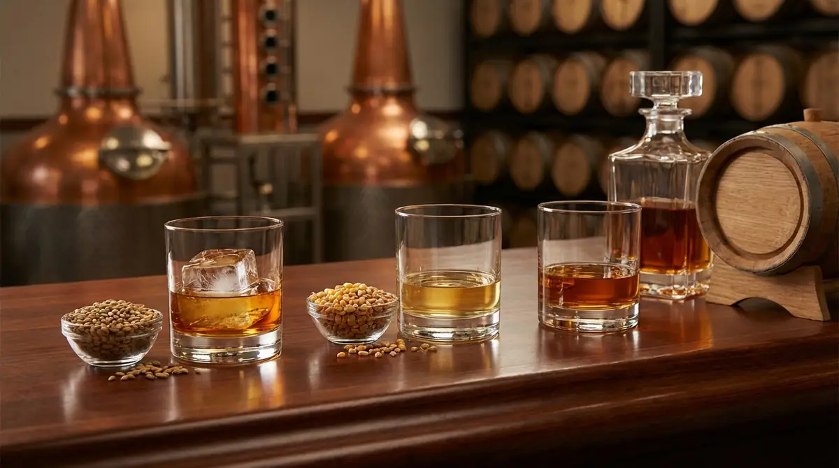 【原料別】ウイスキーの種類｜モルト・グレーン・ブレンデッドの違い