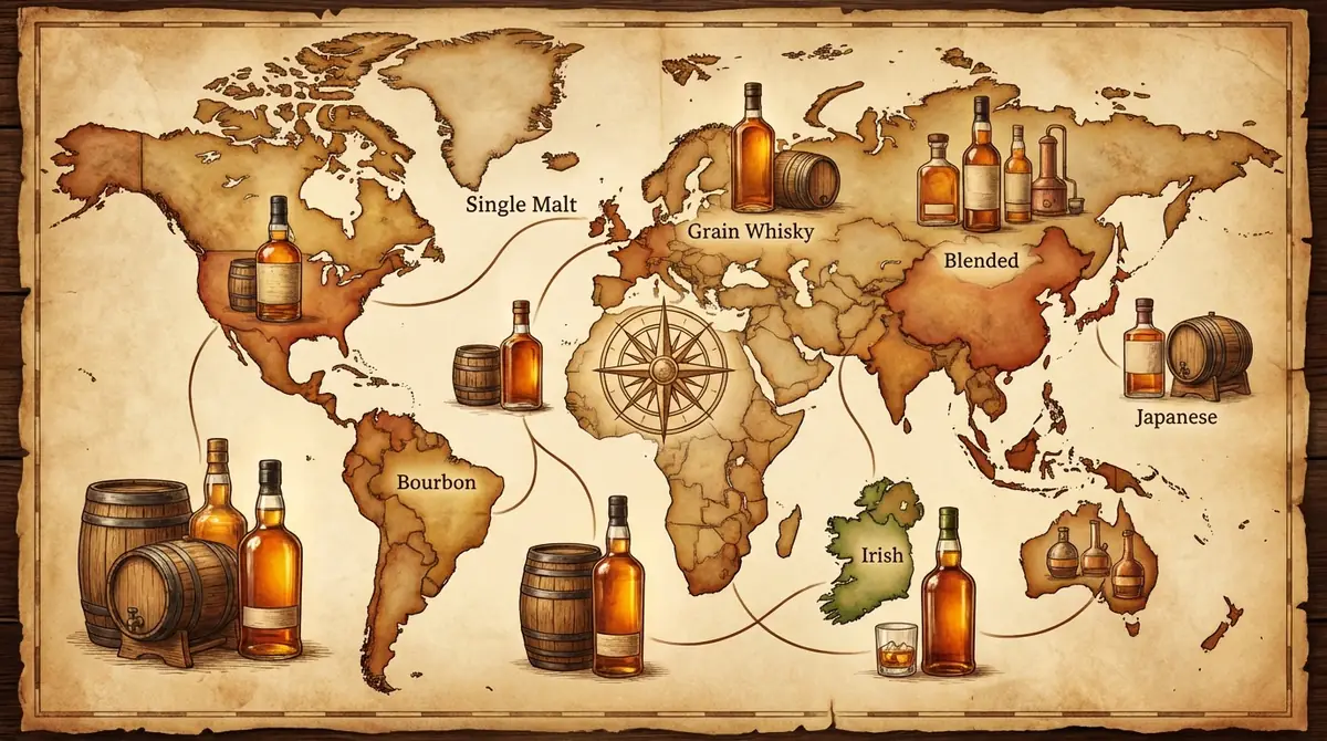 【図解】ウイスキーの種類が一目でわかる分類マップ