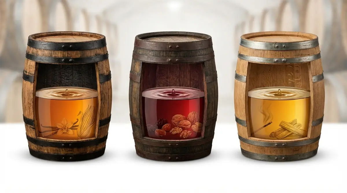 熟成樽の種類で味が変わる——バーボン樽・シェリー樽・ミズナラ樽を比較