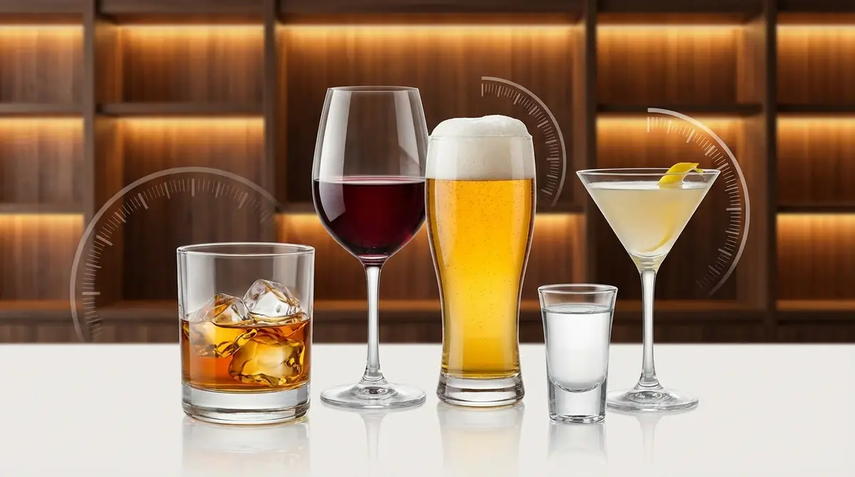 ウイスキーと他のお酒のアルコール度数を比較